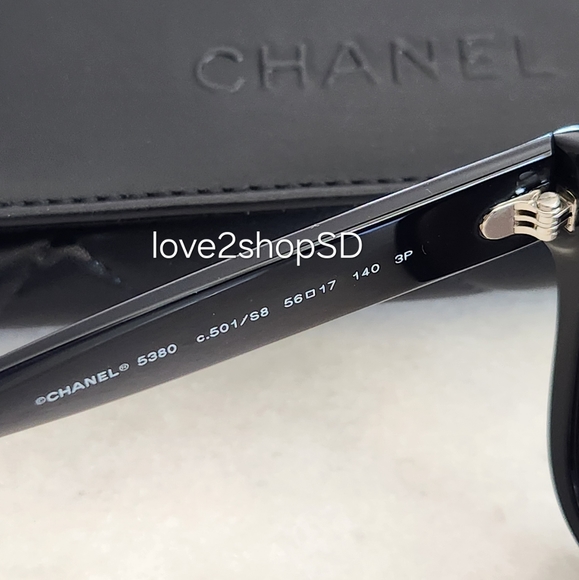 CHANEL Black Polarized Sunglasses CH5380 C501/S8 NIB Authentic Unused - Picture 8 of 11
